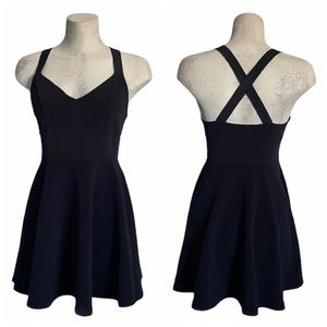 UO Silence + Noise | Black Flare Mini Dress